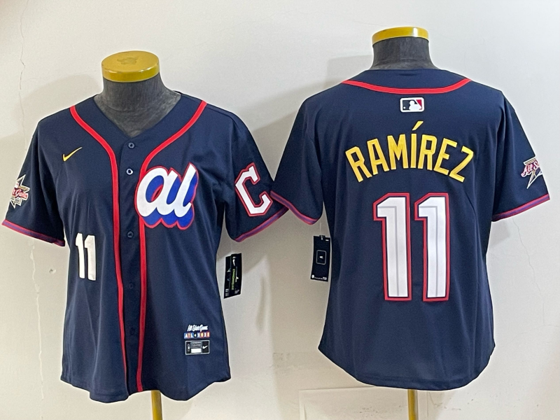 Youth Cleveland Indians #11 Ramirez Blue All star Nike 2025 MLB Jersey 032->youth mlb jersey->Youth Jersey